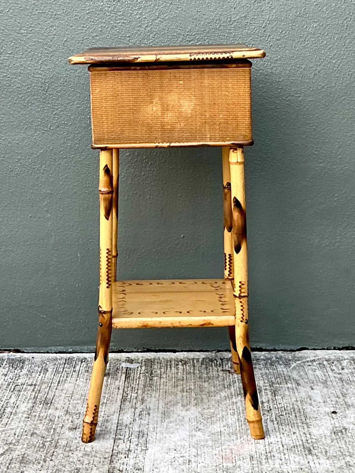 Vintage Rattan and Bamboo Accent Table — additional photo 3