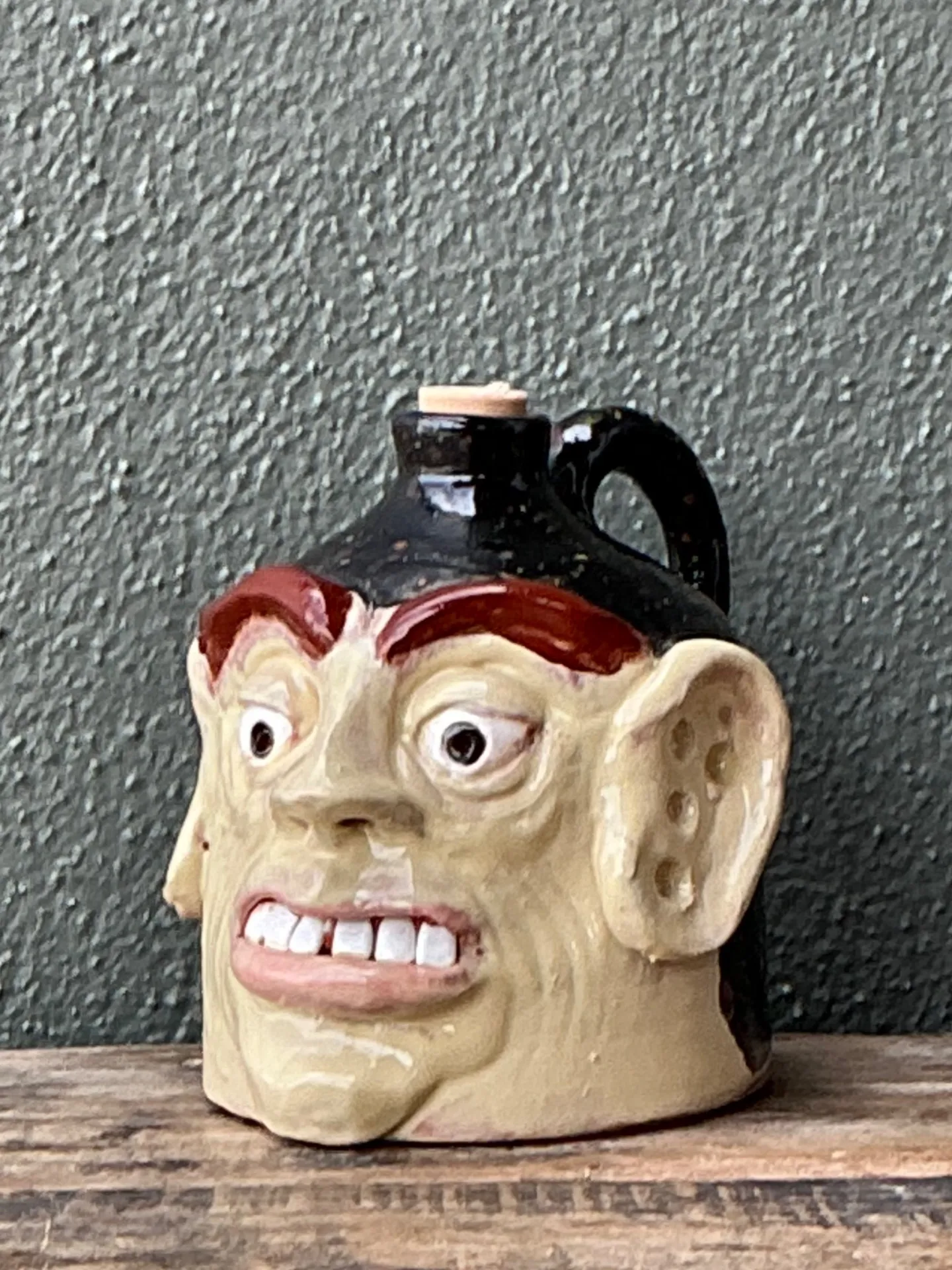 Vintage Handcrafted Ceramic Face Jug — additional photo 3