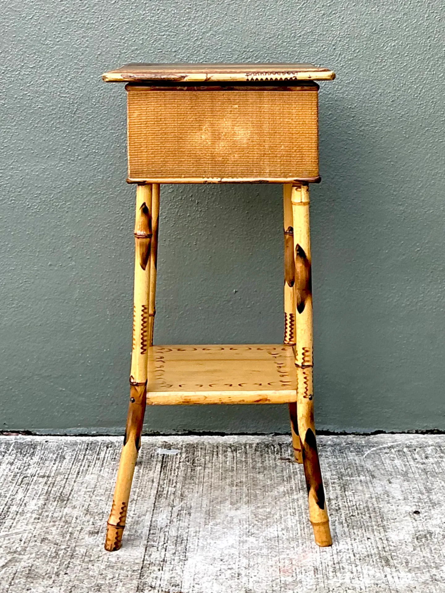 Vintage Rattan and Bamboo Accent Table — additional photo 1