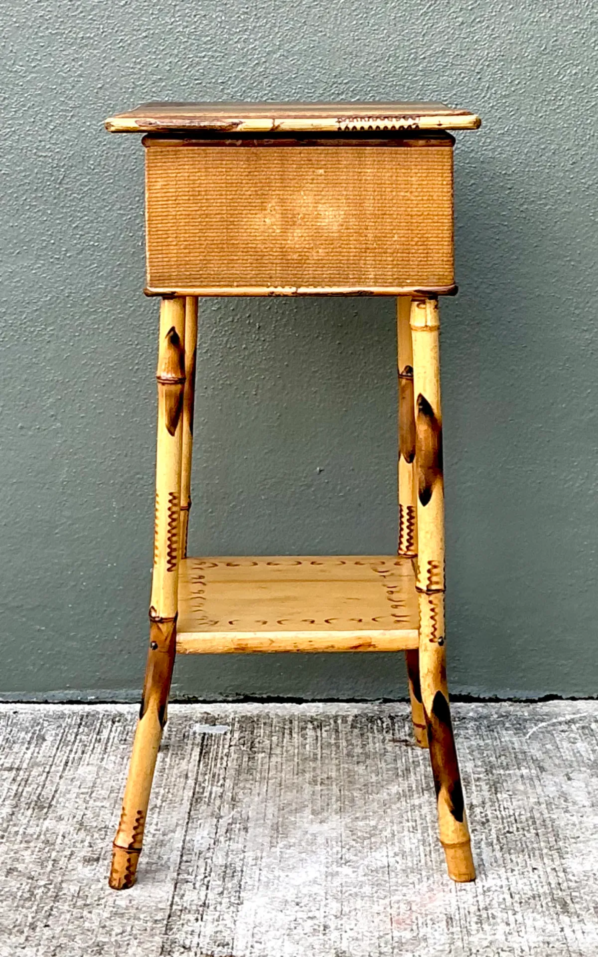 Vintage Rattan and Bamboo Accent Table