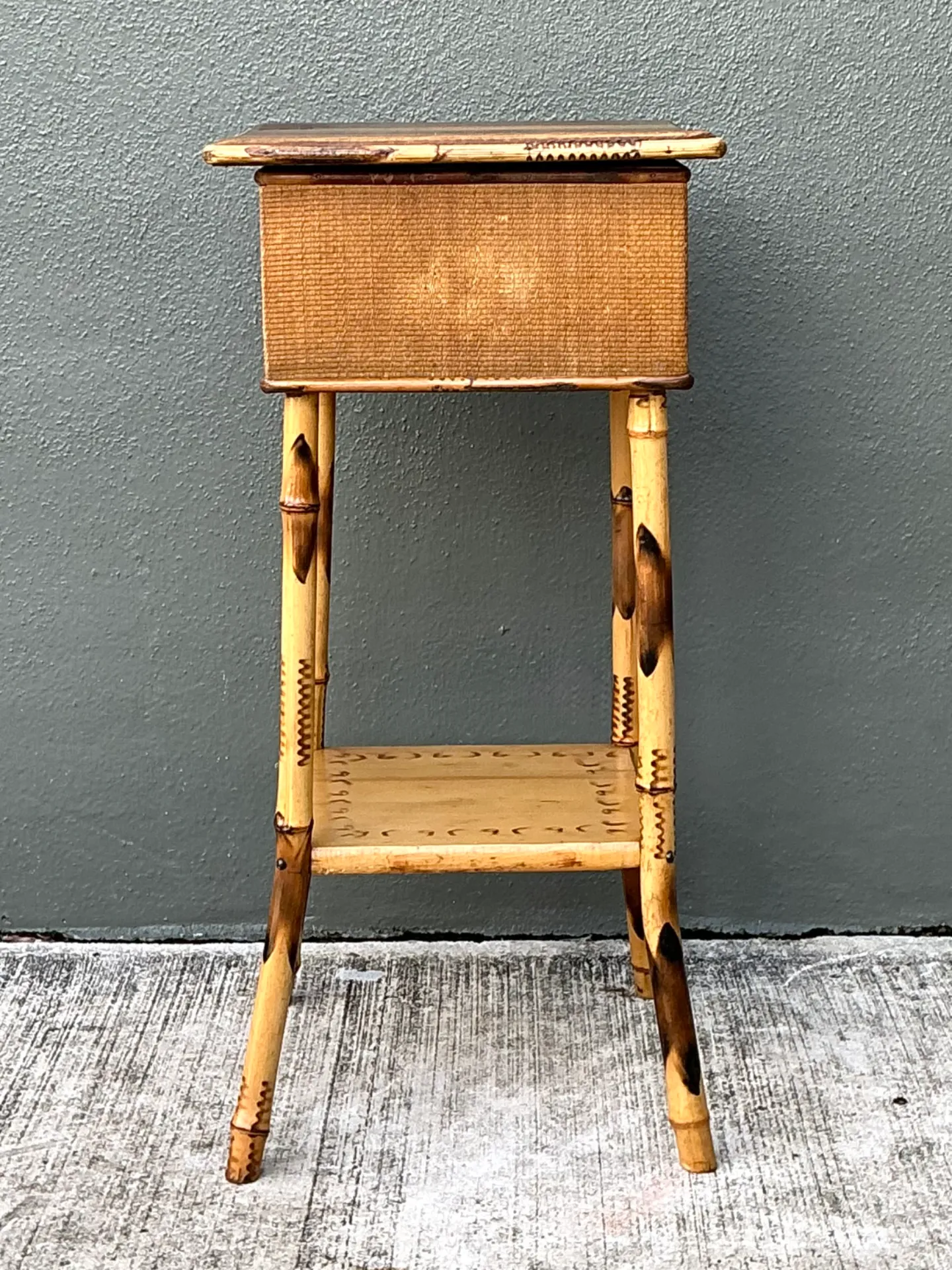 Vintage Rattan and Bamboo Accent Table — additional photo 8