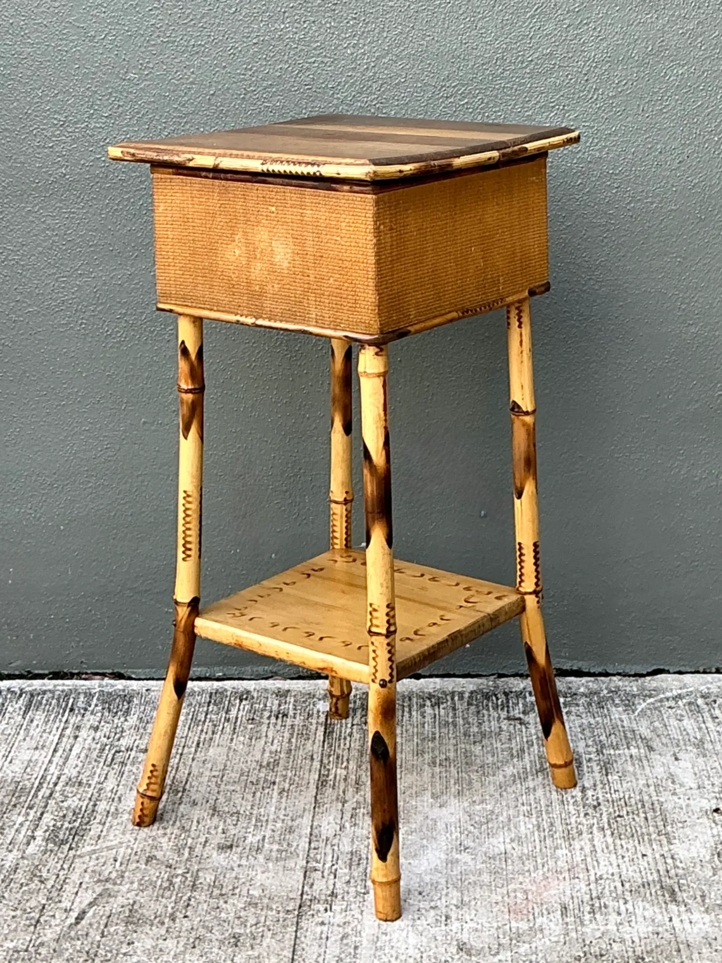 Vintage Rattan and Bamboo Accent Table — additional photo 5
