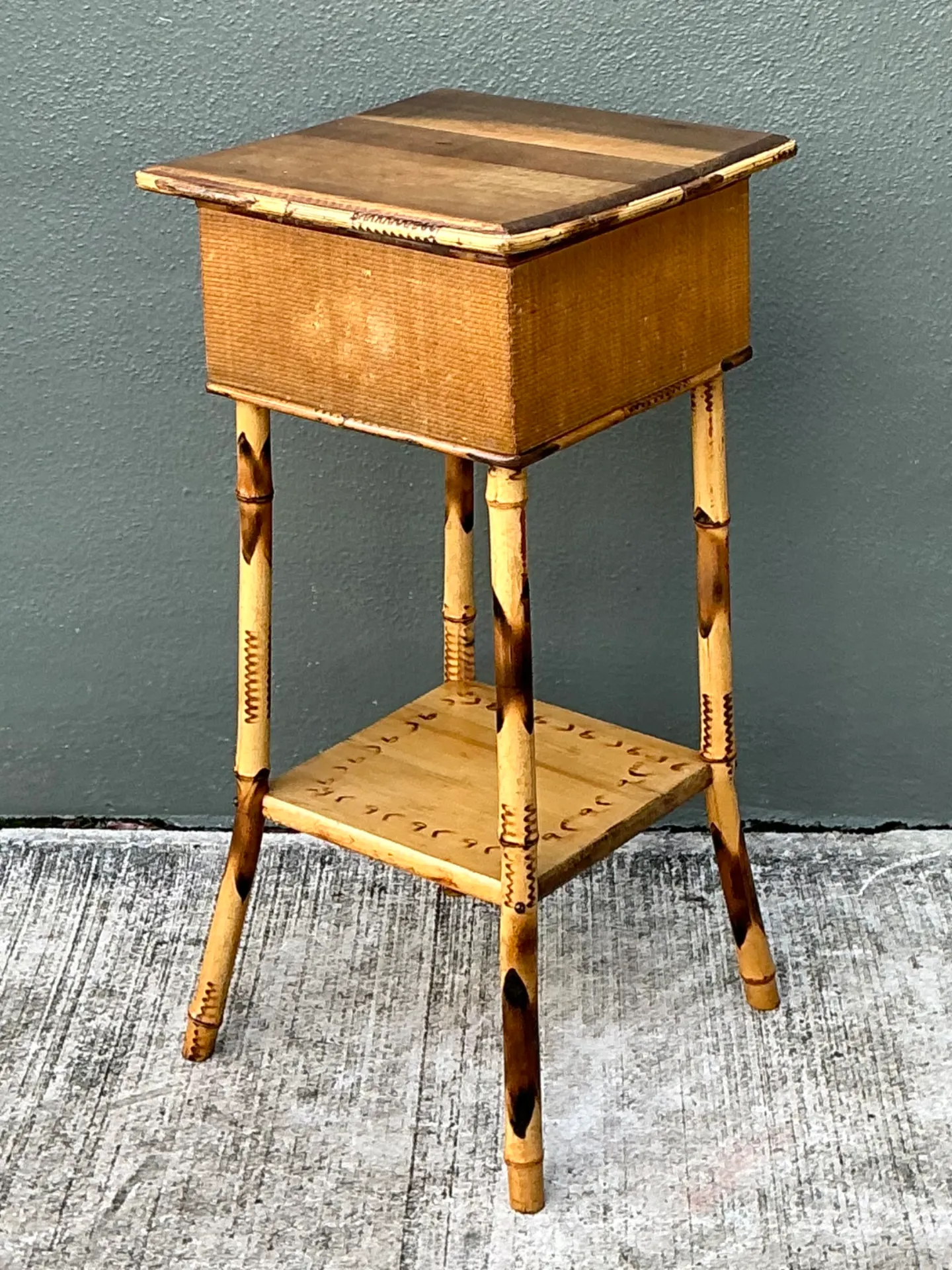 Vintage Rattan and Bamboo Accent Table — additional photo 2