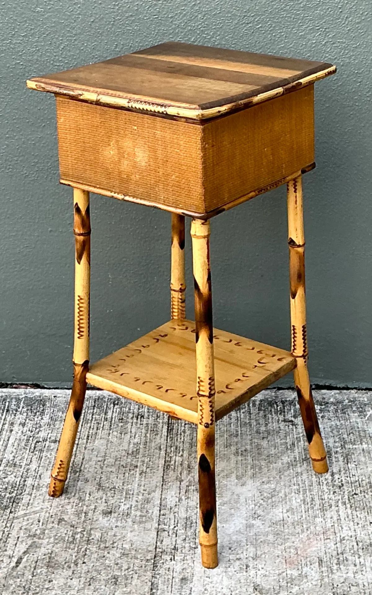 Vintage Rattan and Bamboo Accent Table — additional photo 2