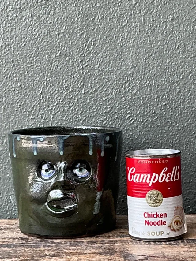 Vintage Handcrafted Ceramic Face Planter — additional photo 7