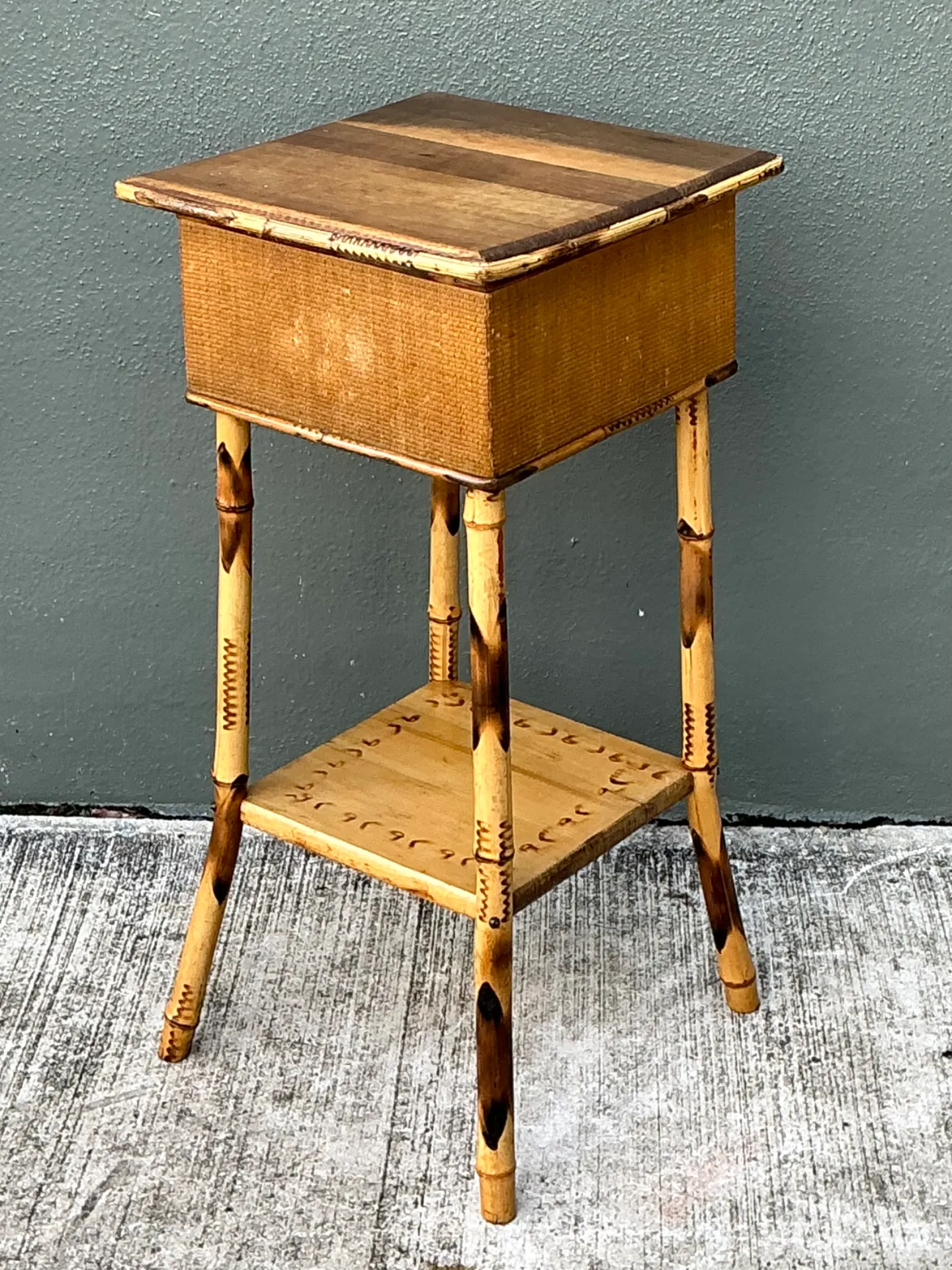 Vintage Rattan and Bamboo Accent Table — additional photo 7
