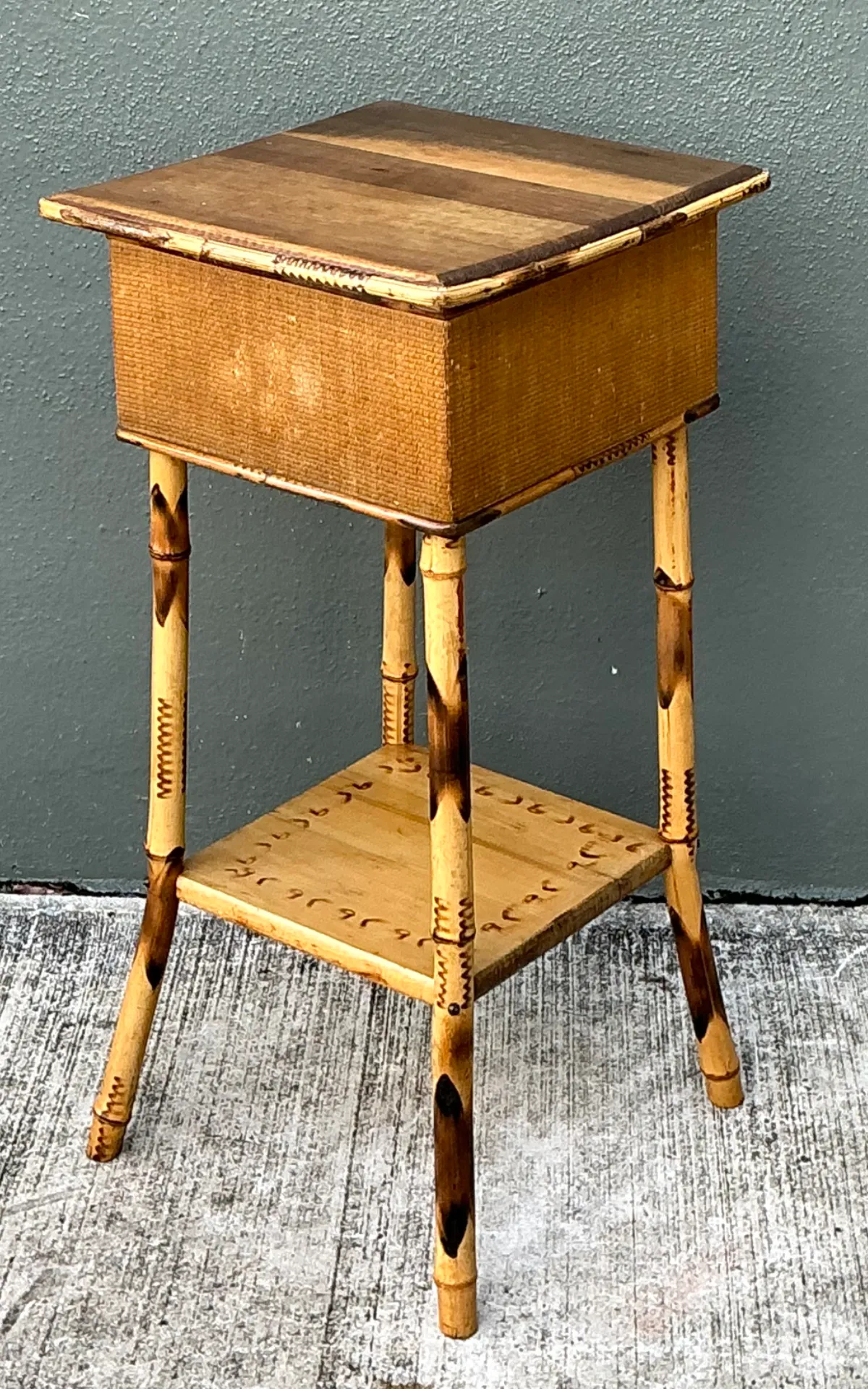 Vintage Rattan and Bamboo Accent Table — additional photo 7