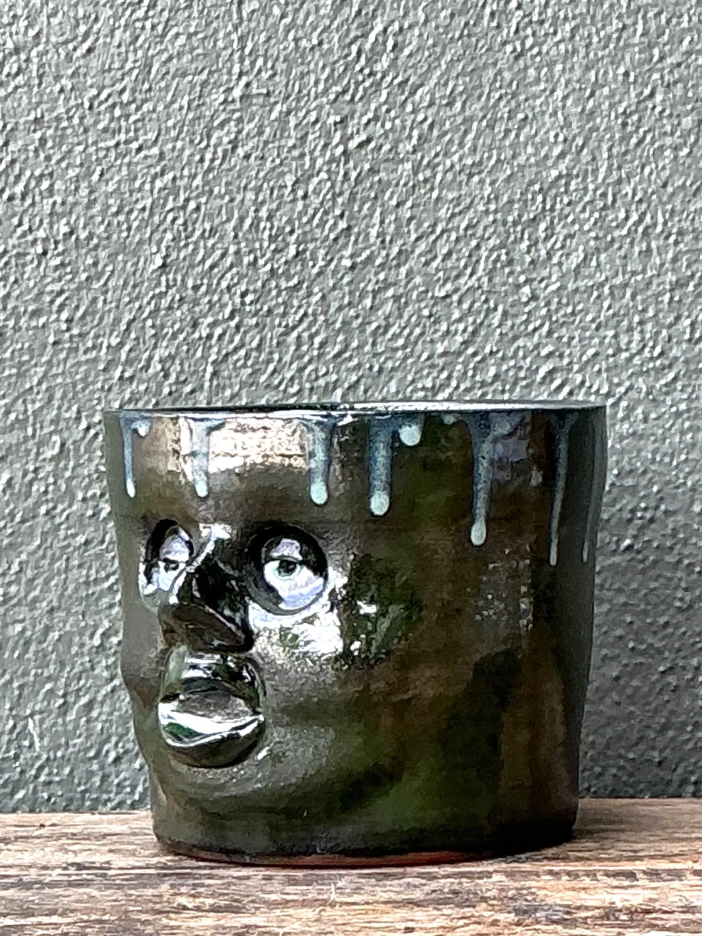 Vintage Handcrafted Ceramic Face Planter — additional photo 6