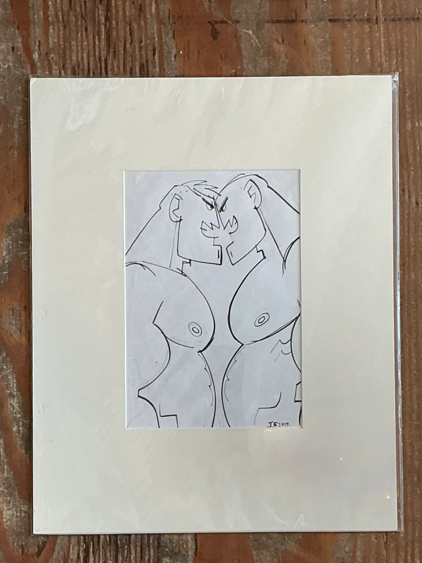 Vintage Original Sketch Of Men — additional photo 4