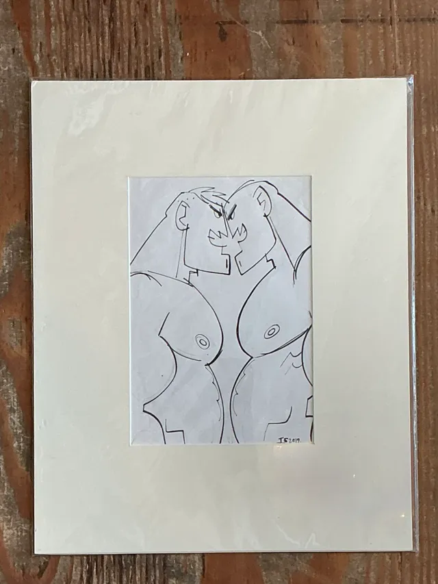 Vintage Original Sketch Of Men — additional photo 4