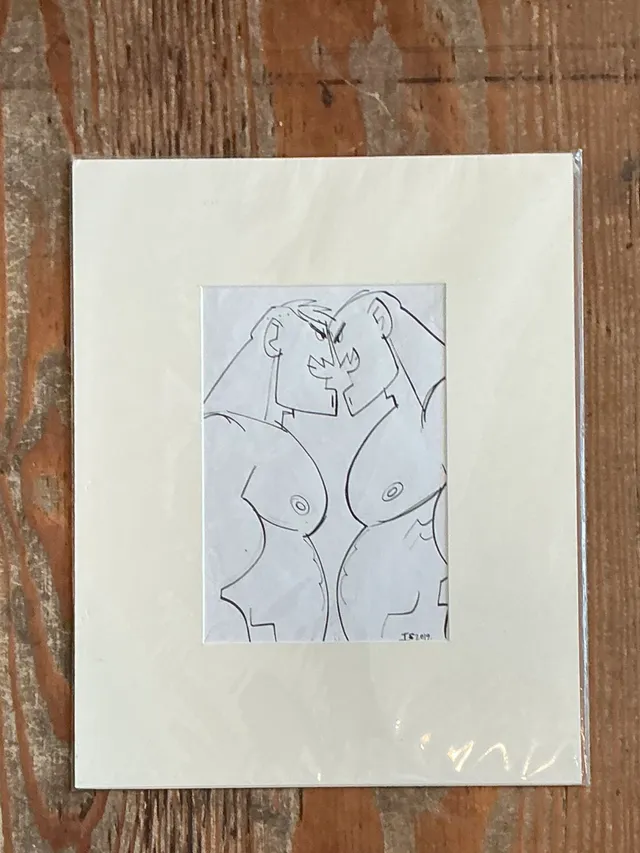 Vintage Original Sketch Of Men — additional photo 1
