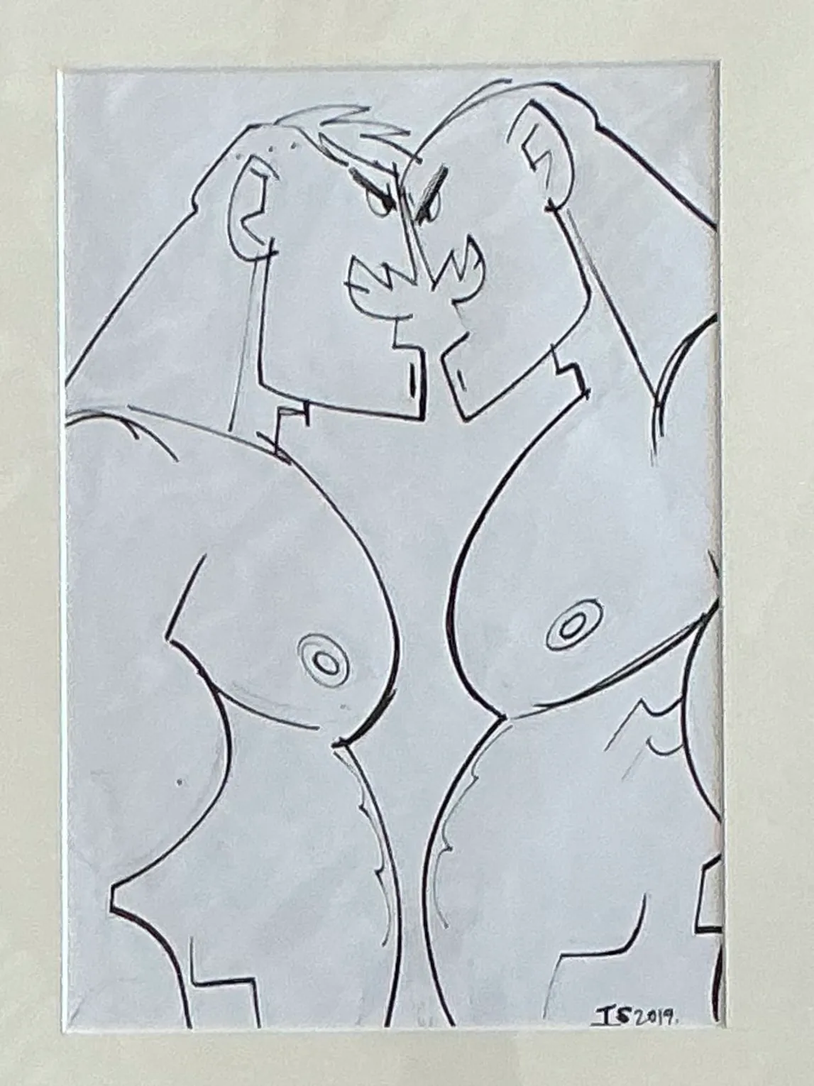 Vintage Original Sketch Of Men — additional photo 2