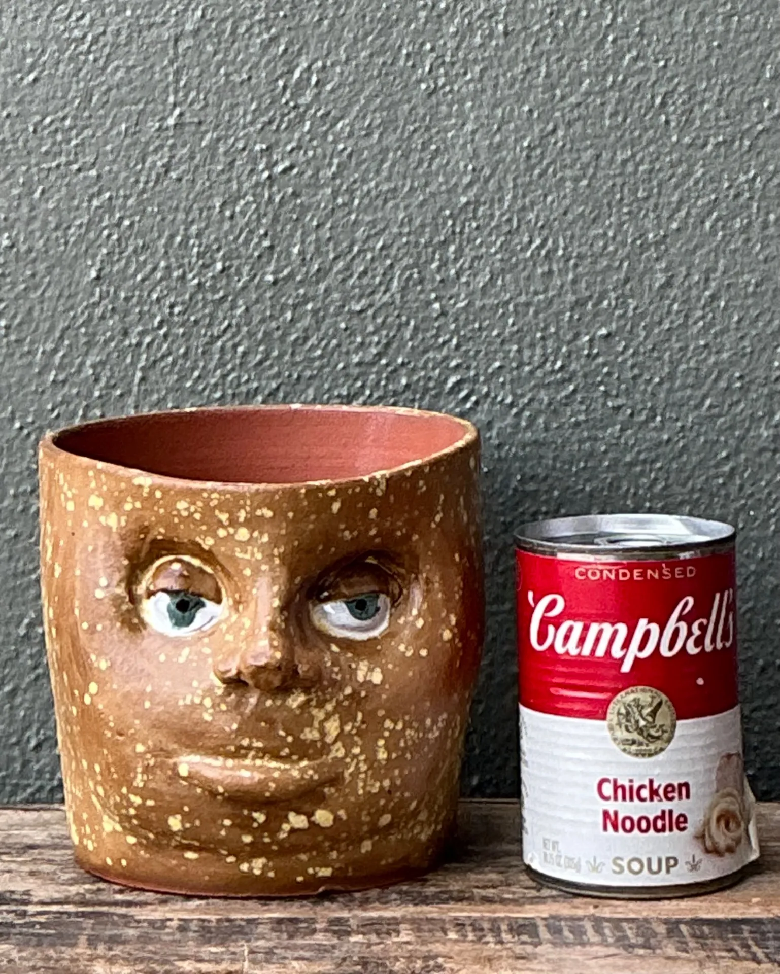 Vintage Handcrafted Ceramic Face Planter — additional photo 2
