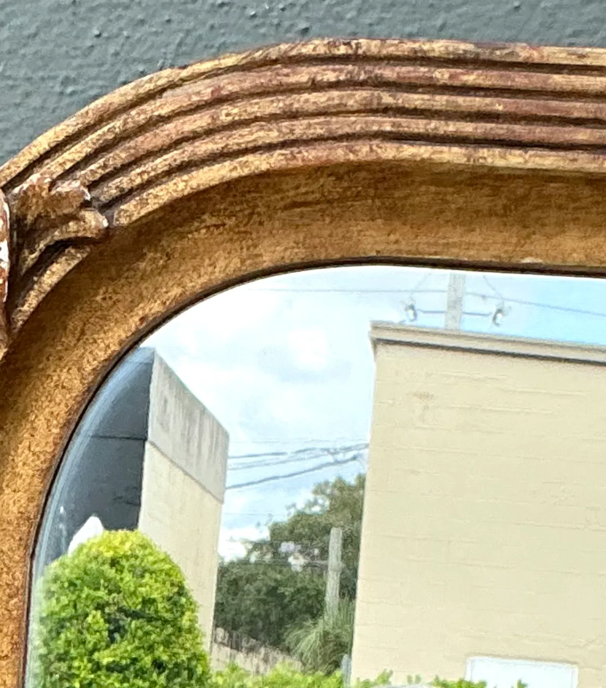 Vintage Ornate Wood Wall Mirror — additional photo 2