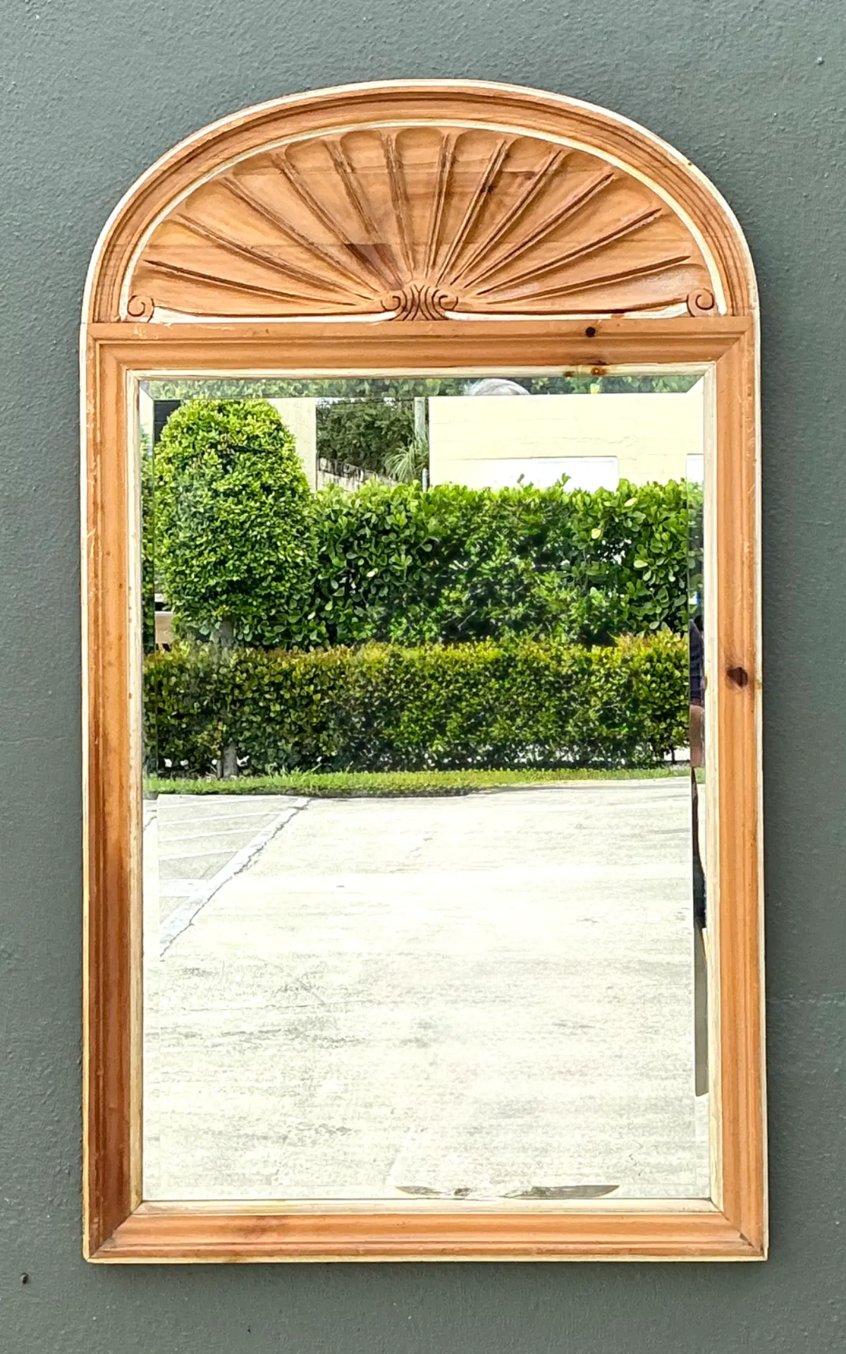 Vintage Pulaski Arched Wood Frame Mirror — additional photo 3