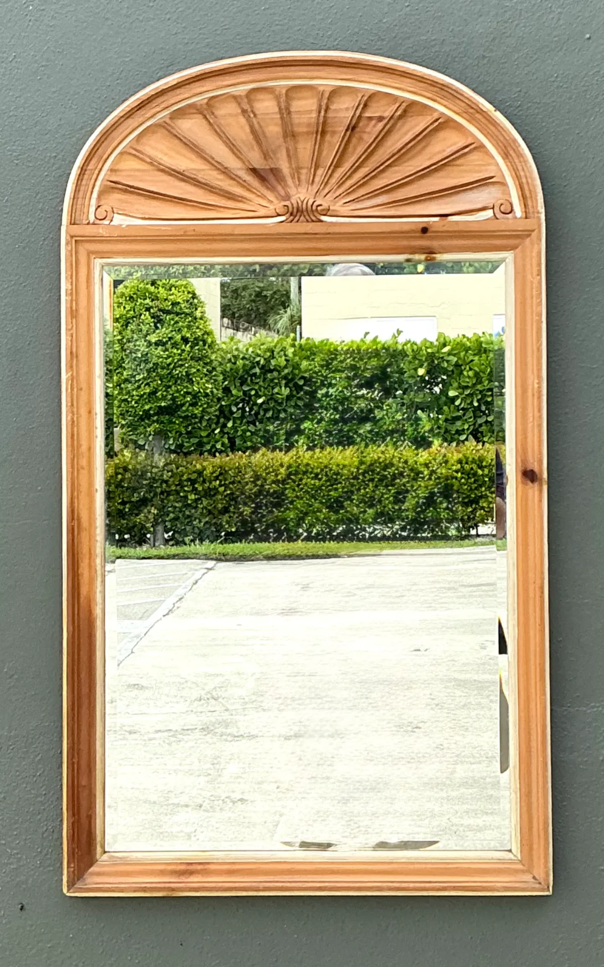 Vintage Pulaski Arched Wood Frame Mirror
