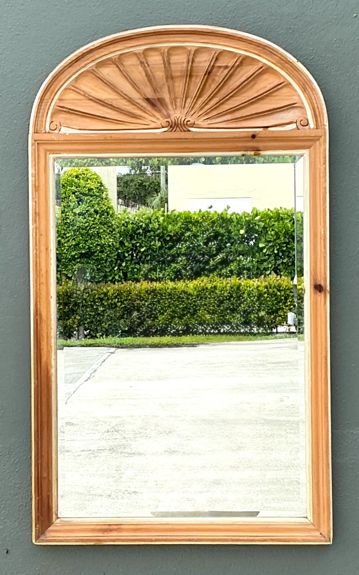 Vintage Pulaski Arched Wood Frame Mirror — additional photo 4