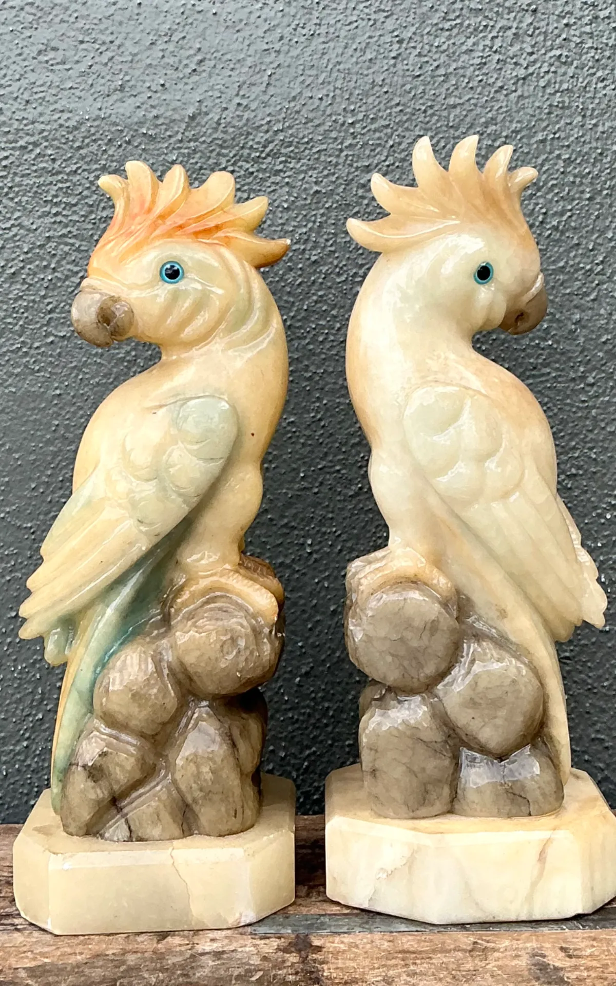Vintage Onyx and Alabaster Cockatoos - A Pair — additional photo 8