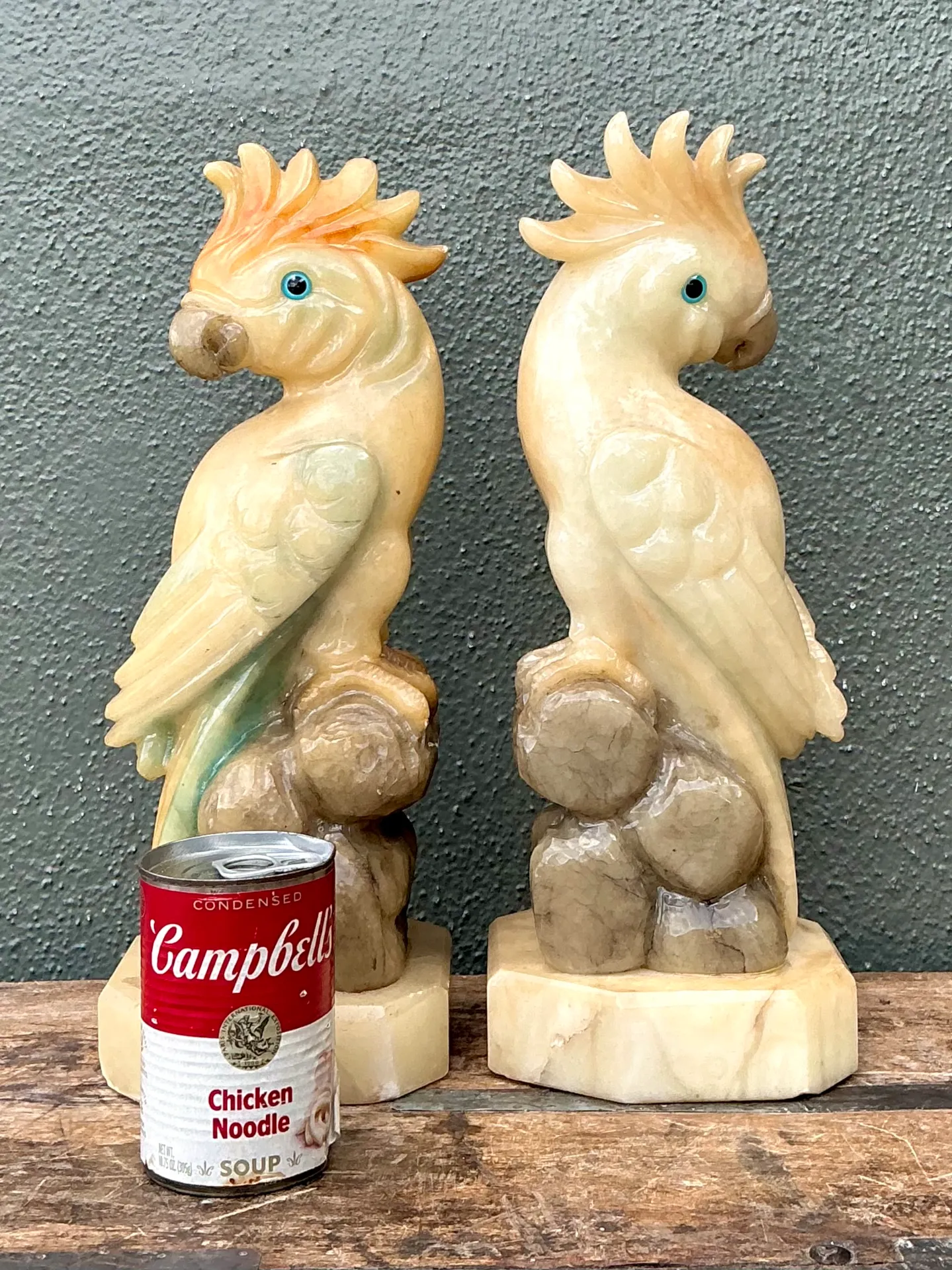 Vintage Onyx and Alabaster Cockatoos - A Pair — additional photo 6