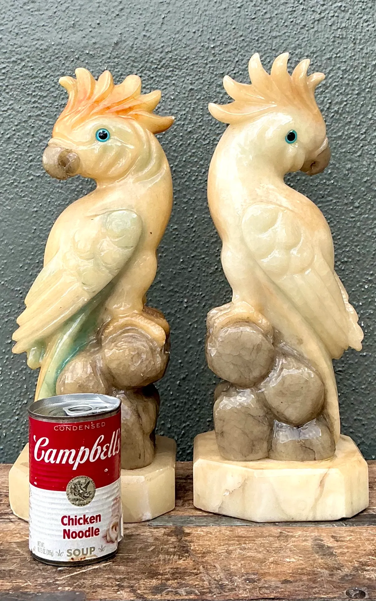 Vintage Onyx and Alabaster Cockatoos - A Pair — additional photo 6