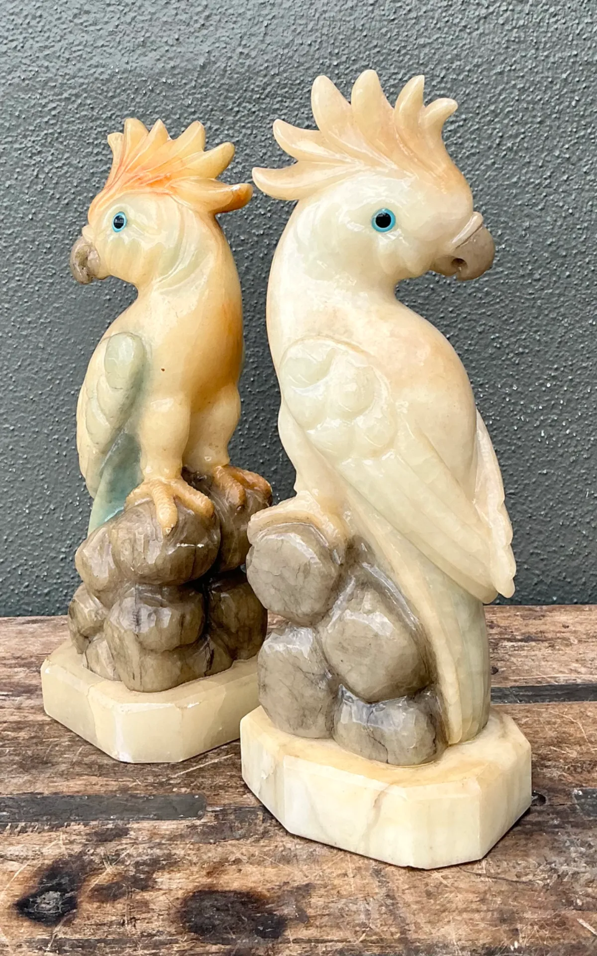 Vintage Onyx and Alabaster Cockatoos - A Pair — additional photo 3