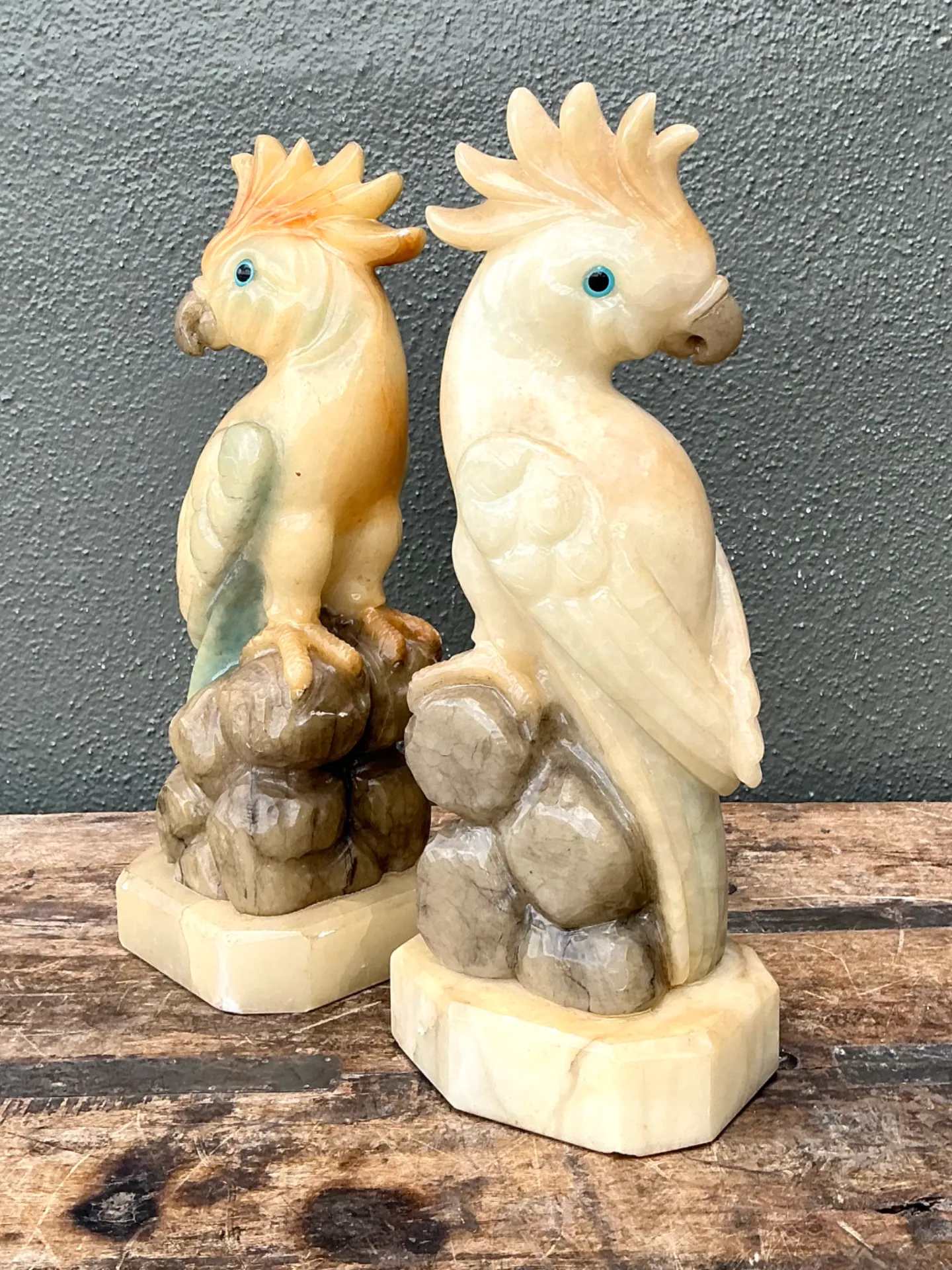 Vintage Onyx and Alabaster Cockatoos - A Pair — additional photo 5