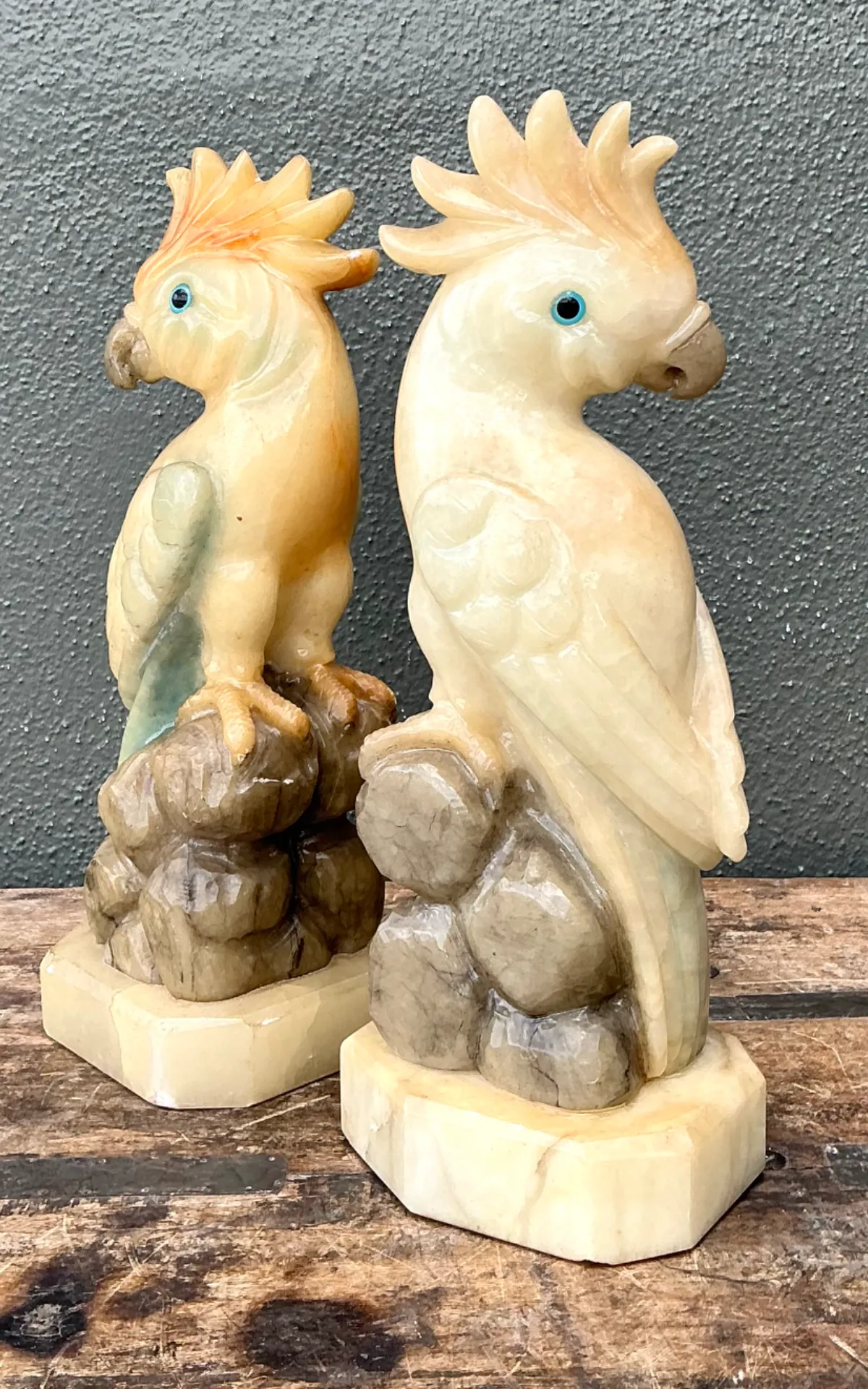 Vintage Onyx and Alabaster Cockatoos - A Pair — additional photo 5