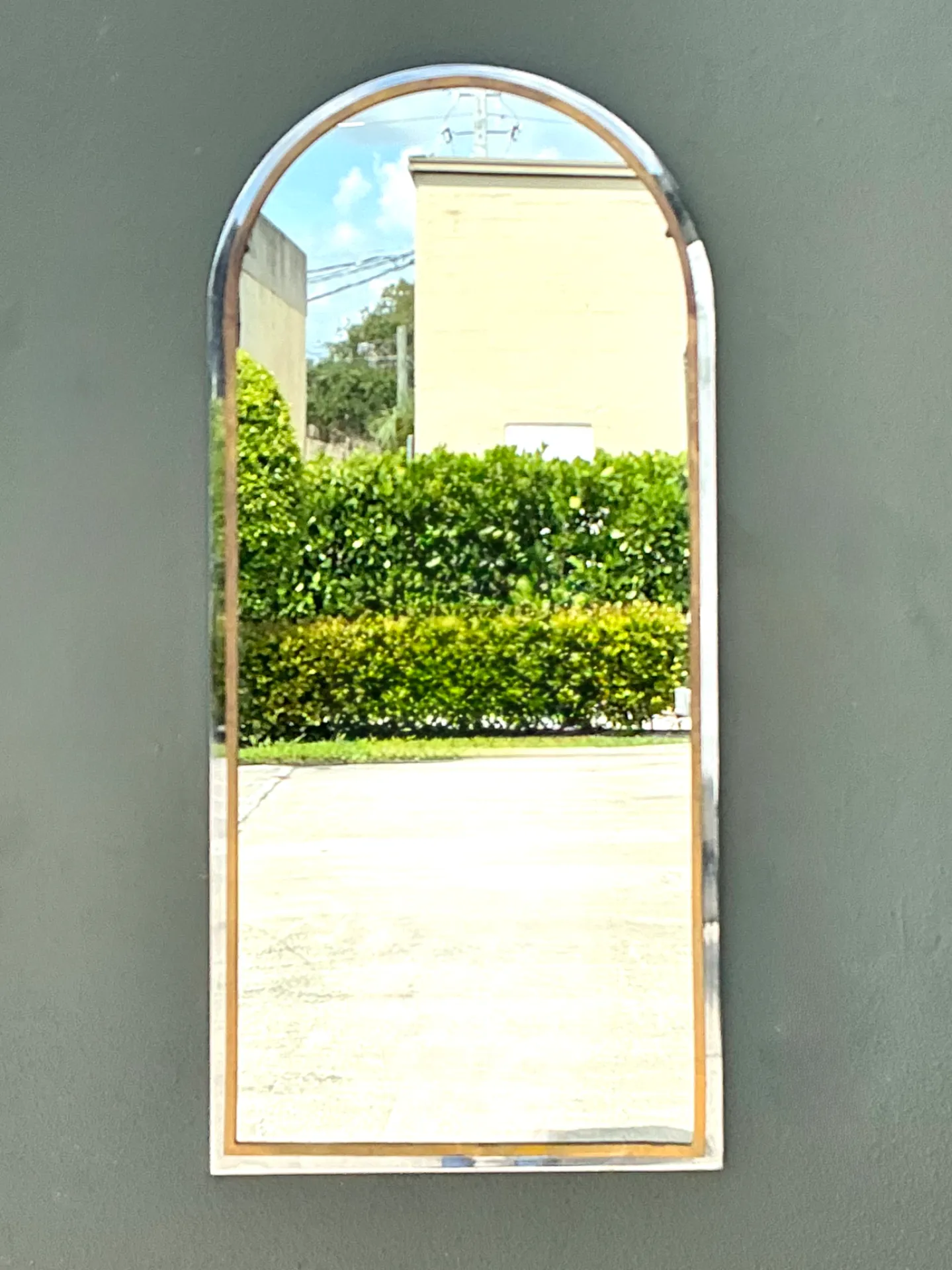 Vintage Arched Metal Mirror After Pace — additional photo 3