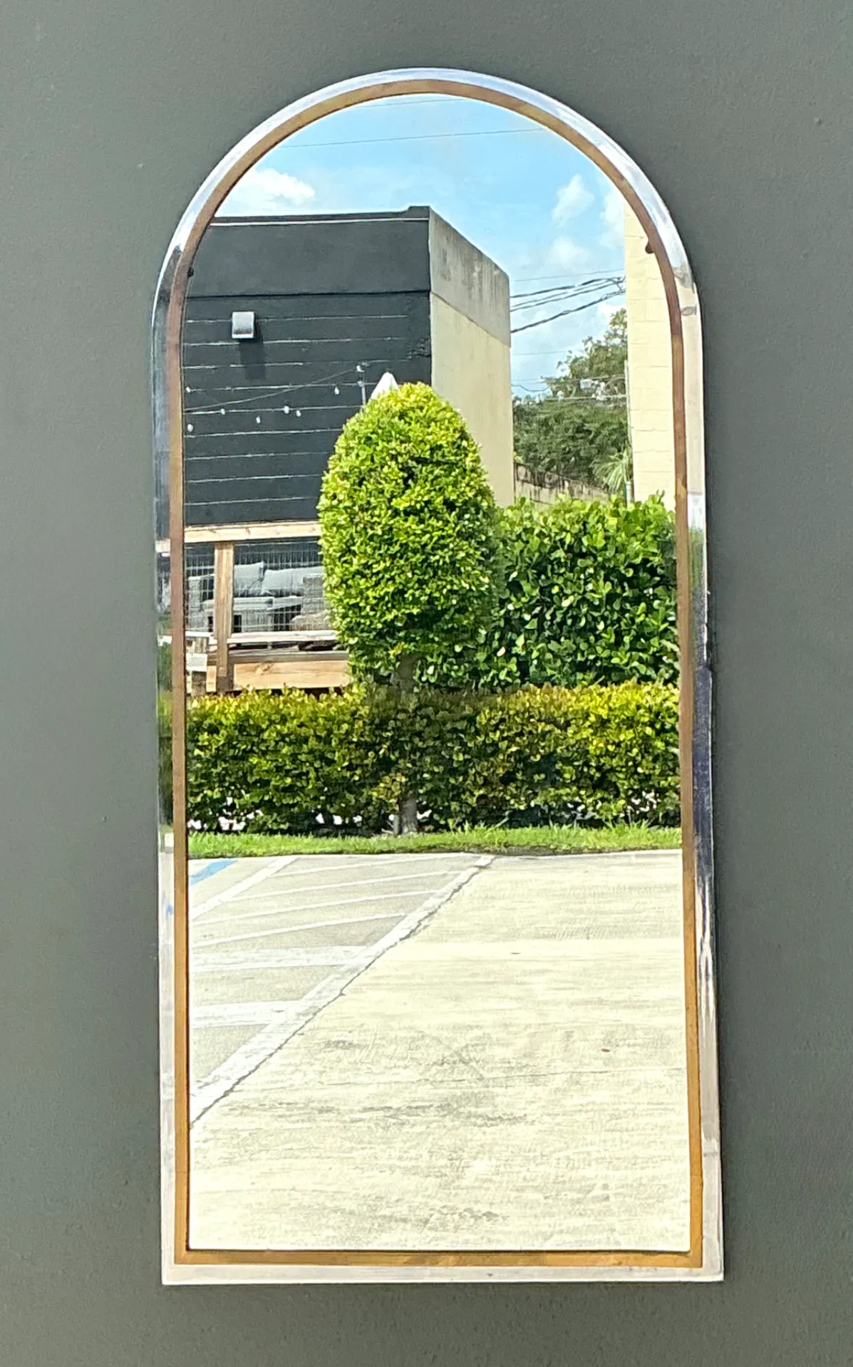 Vintage Arched Metal Mirror After Pace