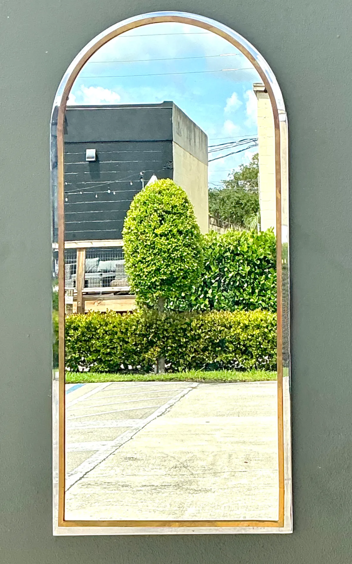 Vintage Arched Metal Mirror After Pace — additional photo 4