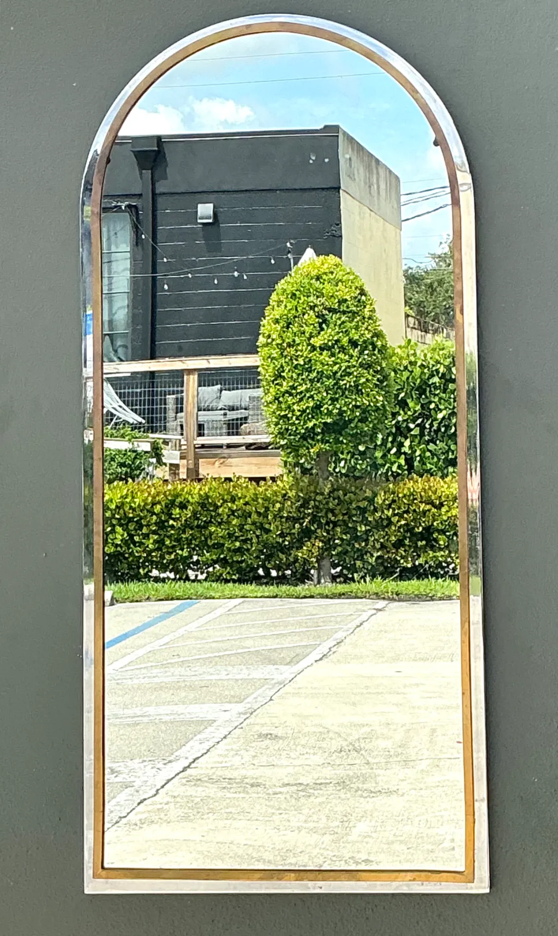 Vintage Arched Metal Mirror After Pace — additional photo 2