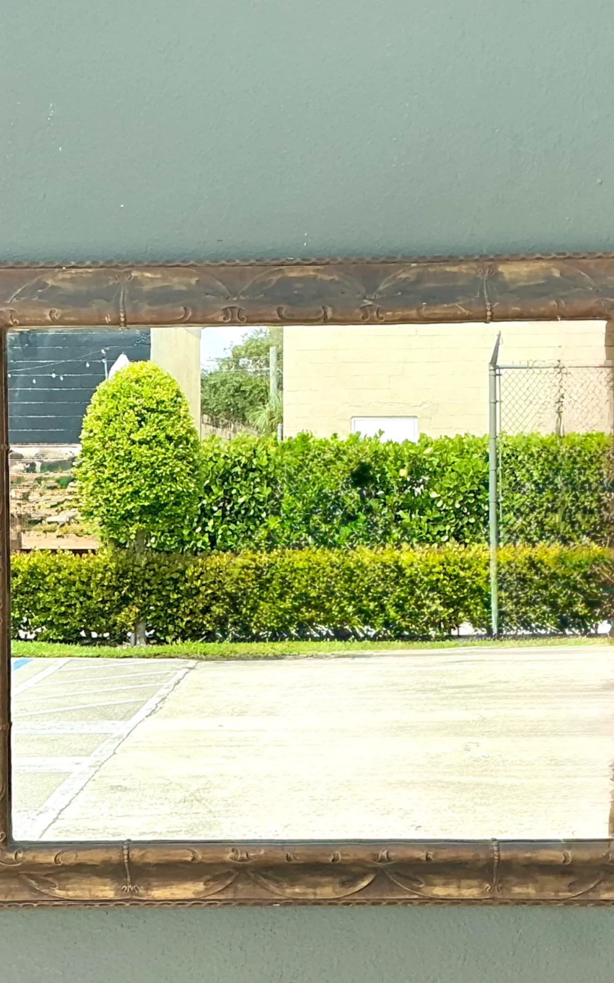 Vintage Art Nouveau Ornate Carved Wood Mirror — additional photo 7