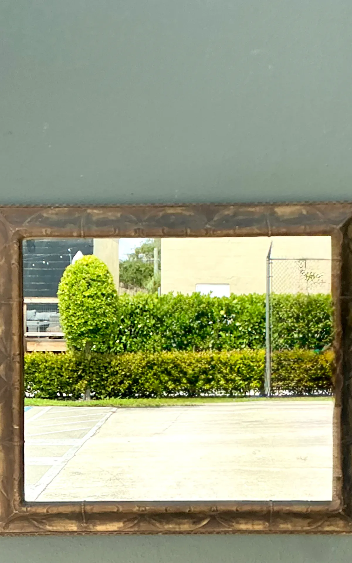 Vintage Art Nouveau Ornate Carved Wood Mirror — additional photo 6