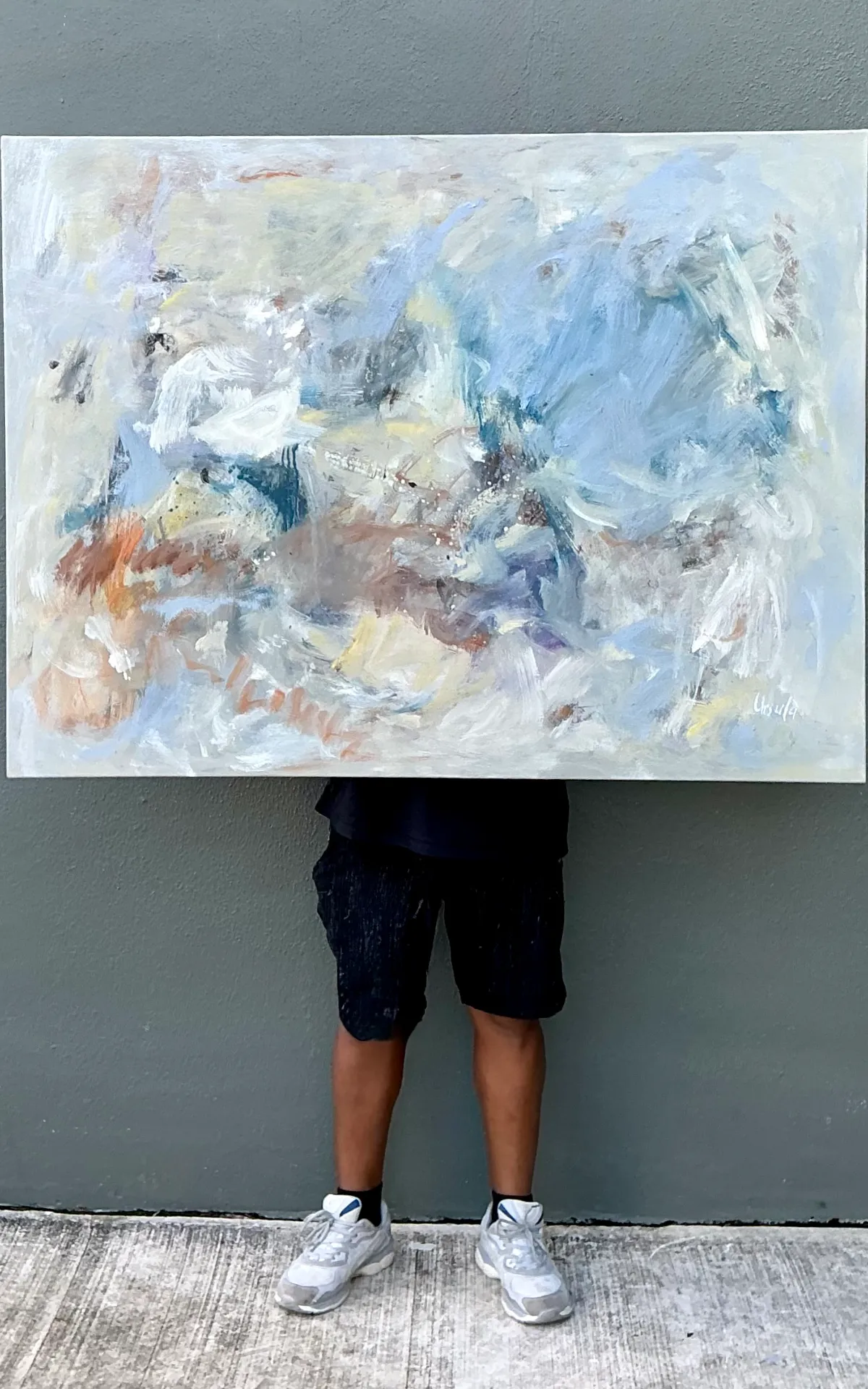 Vintage Abstract Oil Painting on Canvas — additional photo 2