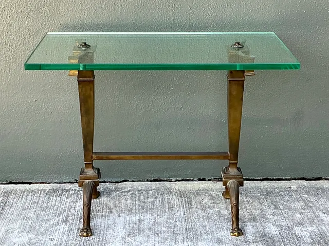 Vintage Deco Bronze and Glass Side Table — additional photo 8
