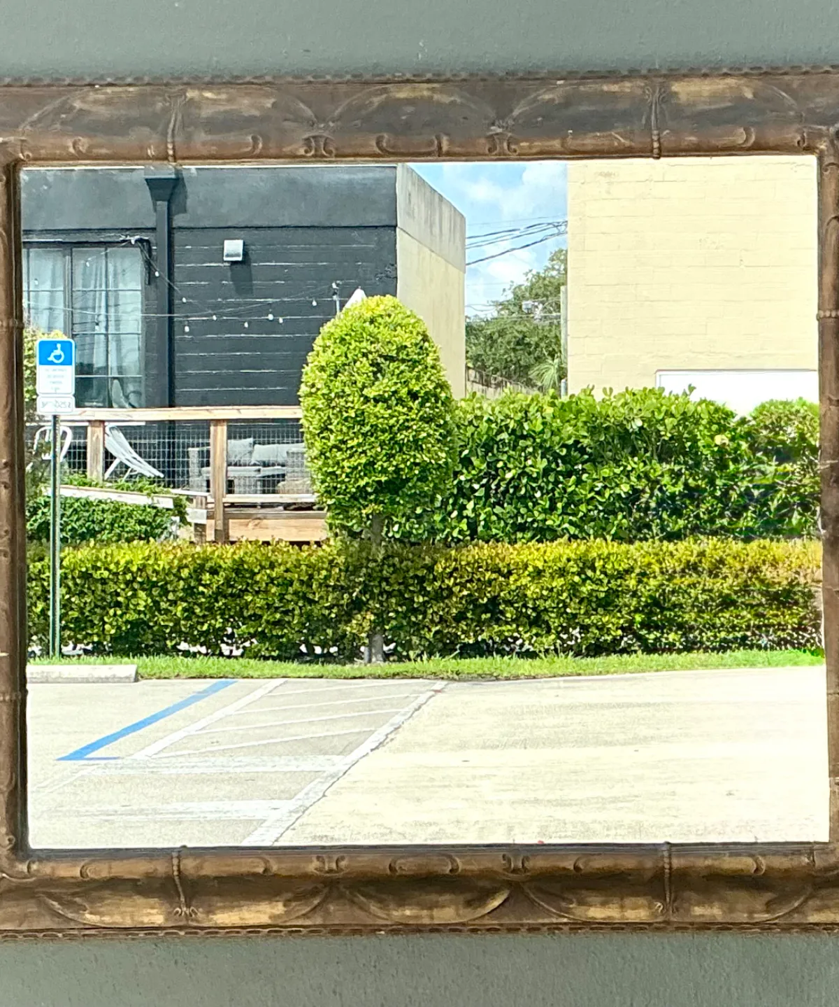 Vintage Art Nouveau Ornate Carved Wood Mirror — additional photo 5