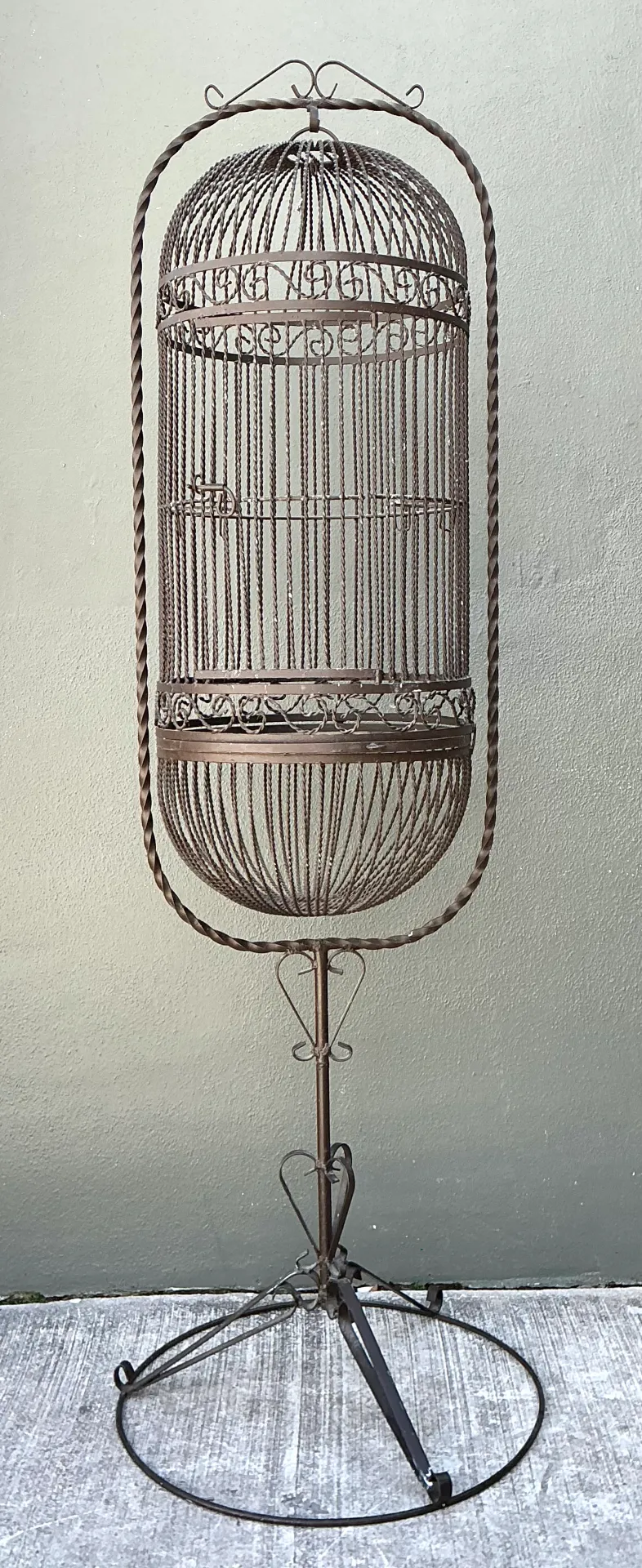 Vintage Ornate Metal Birdcage On Stand — additional photo 6