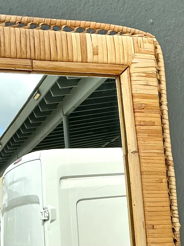 Vintage Woven Rattan Frame Mirror — additional photo 6