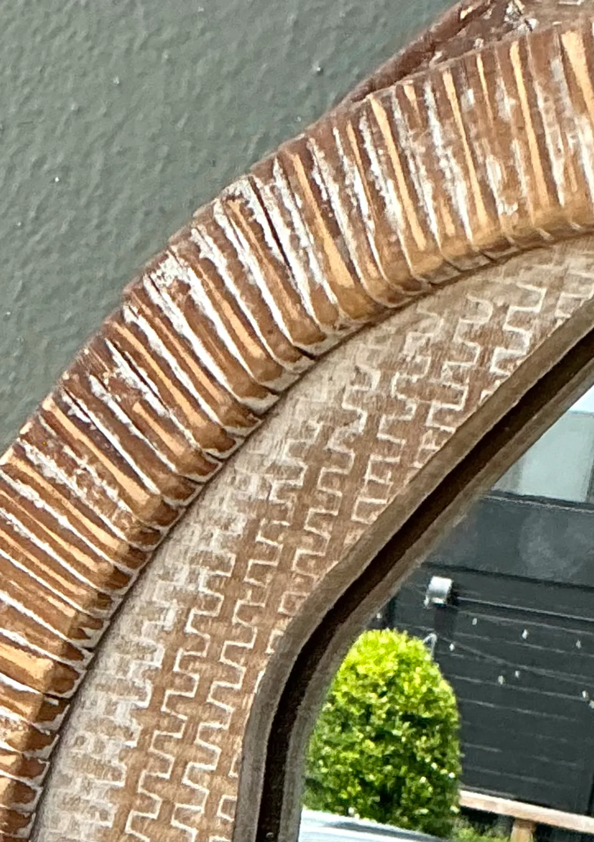 Vintage Textured Woven Rattan Mirror — additional photo 6