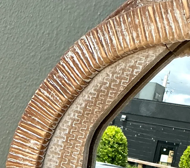 Vintage Textured Woven Rattan Mirror — additional photo 6