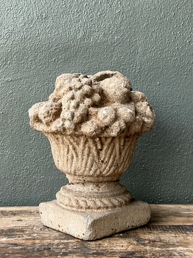 Vintage Concrete Fruit Basket Sculpture — additional photo 7