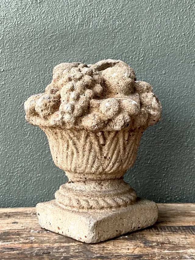 Vintage Concrete Fruit Basket Sculpture — additional photo 5