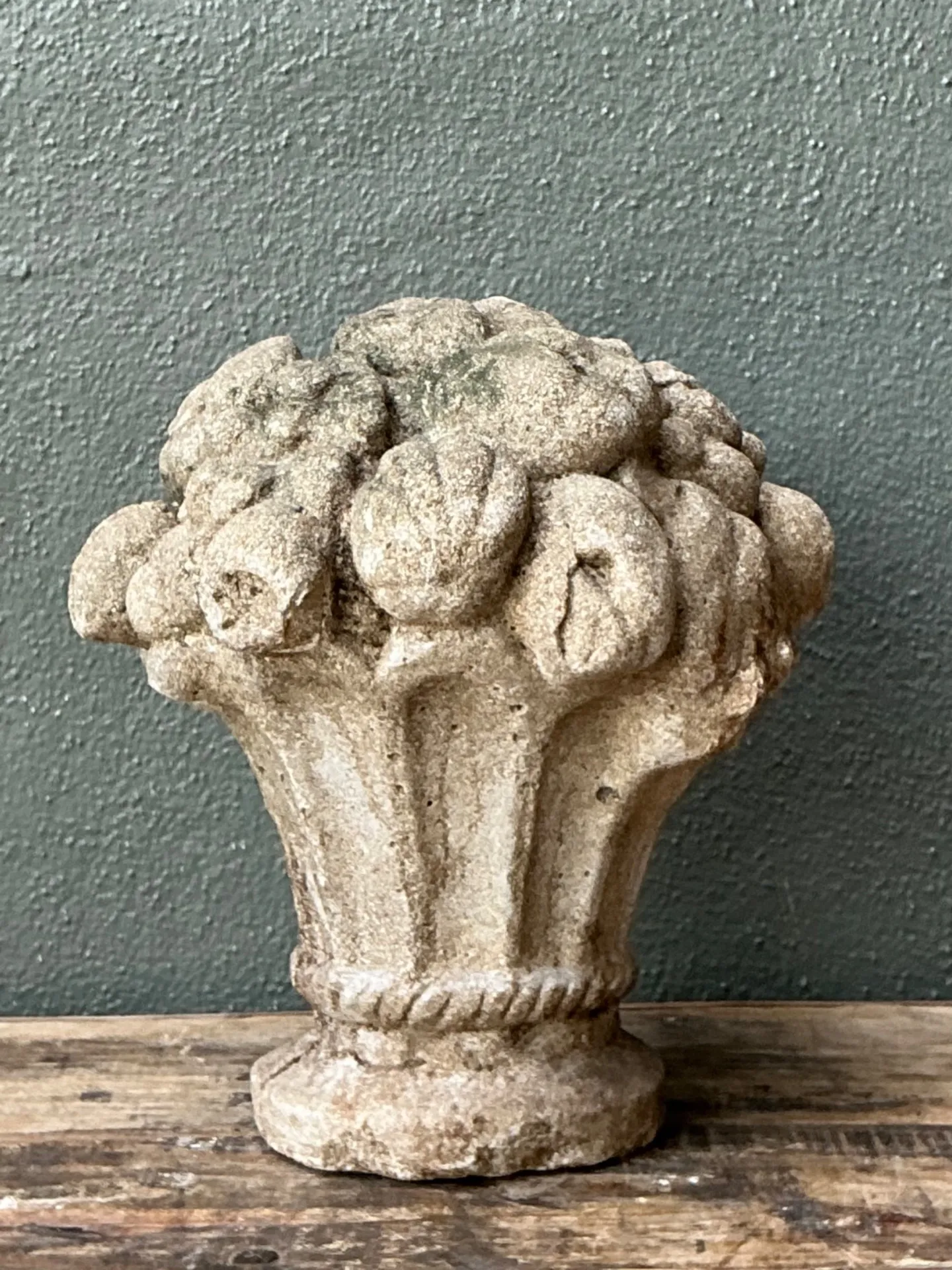 Vintage Concrete Fruit Basket Sculpture — additional photo 7