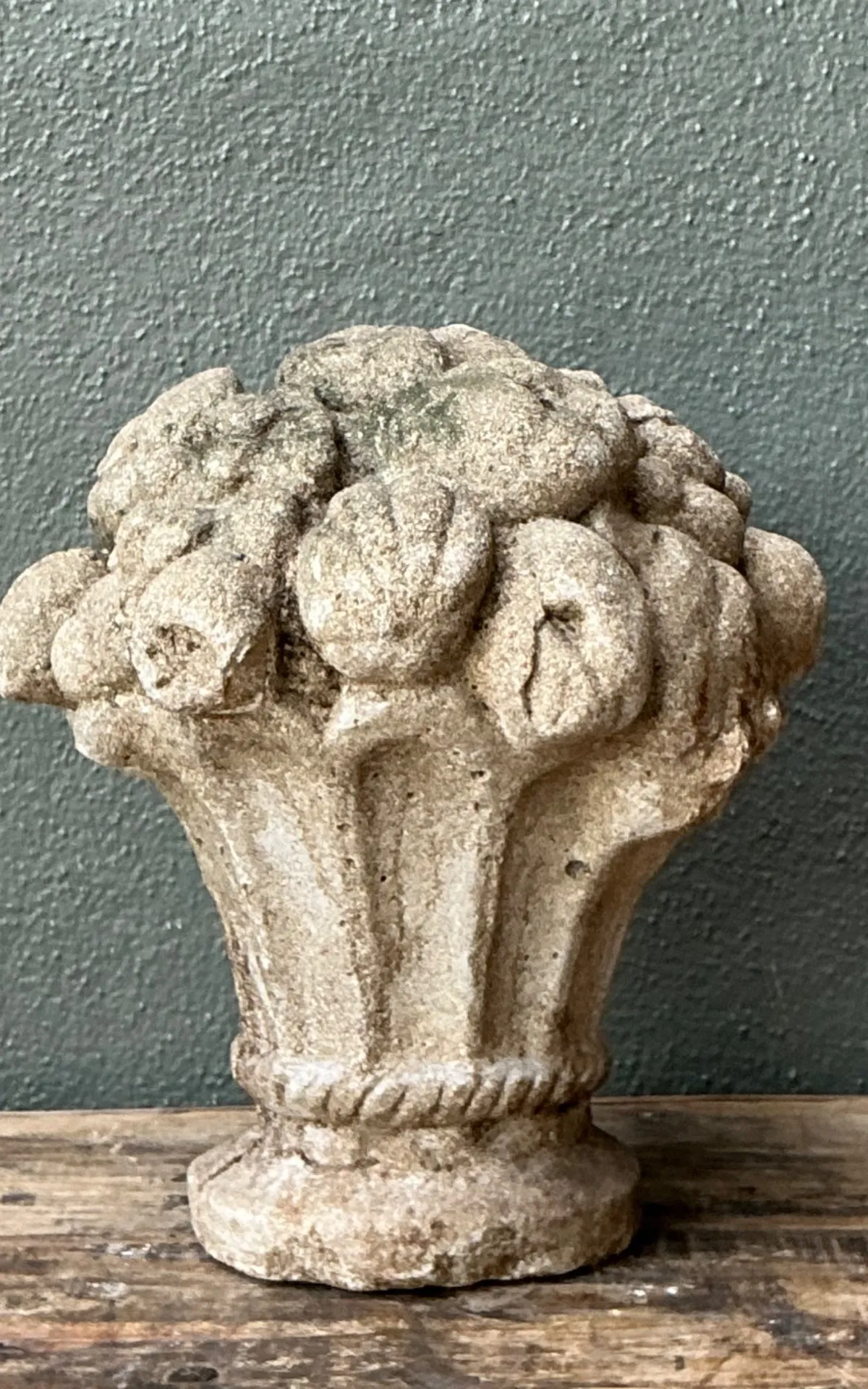 Vintage Concrete Fruit Basket Sculpture — additional photo 7