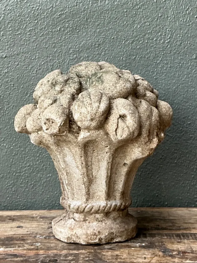 Vintage Concrete Fruit Basket Sculpture — additional photo 7