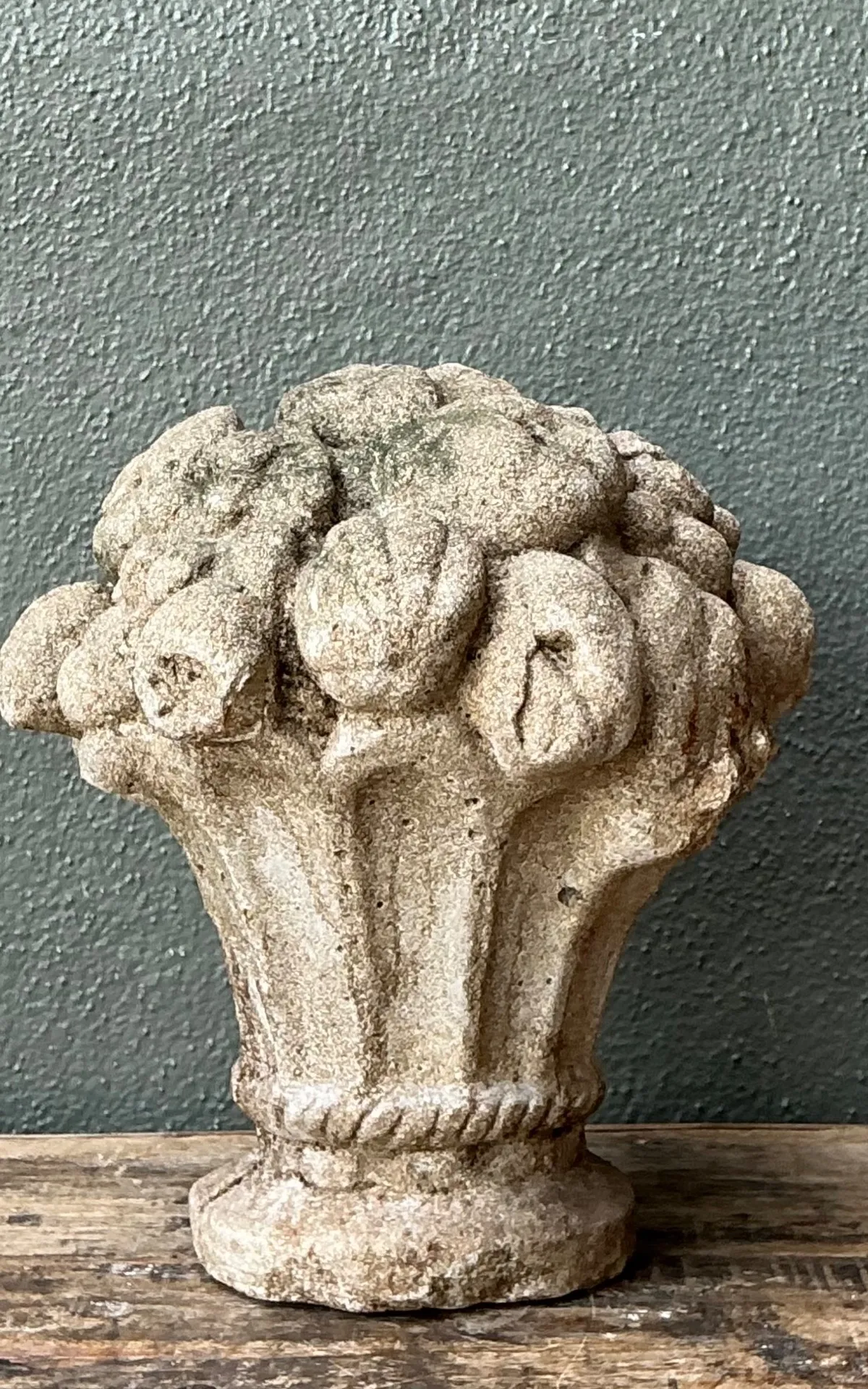 Vintage Concrete Fruit Basket Sculpture — additional photo 6