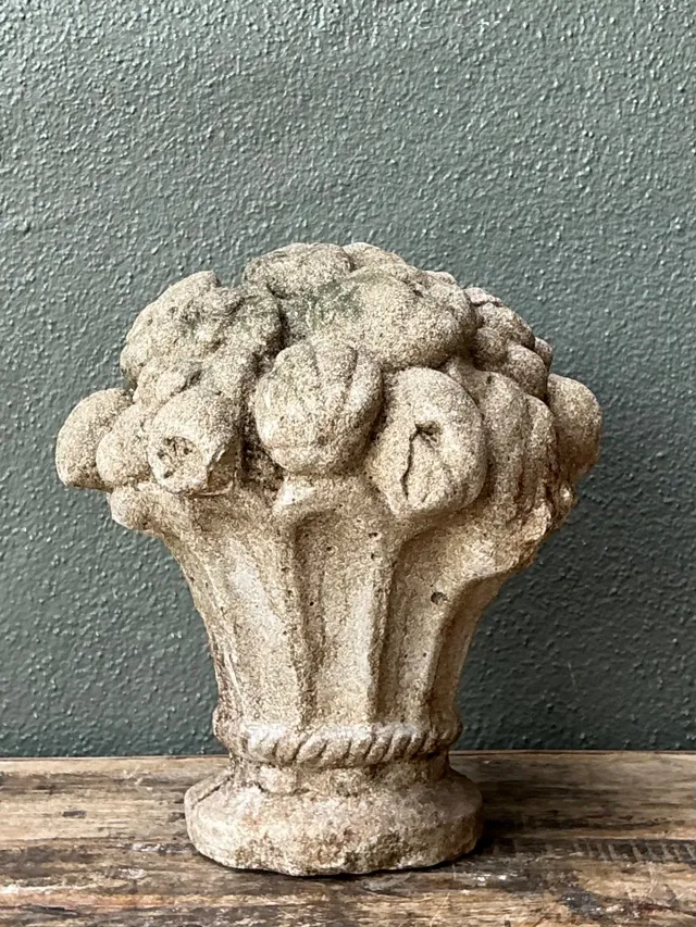 Vintage Concrete Fruit Basket Sculpture — additional photo 6
