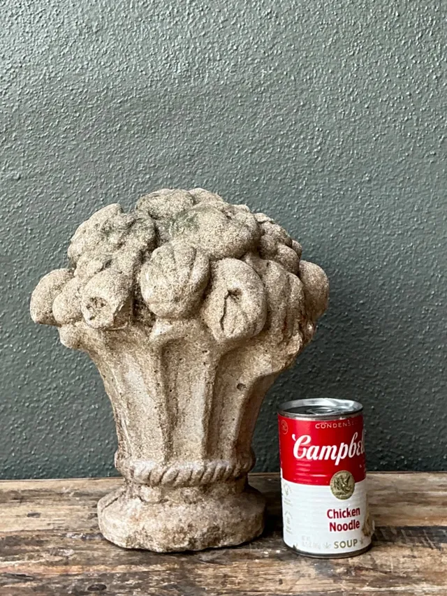 Vintage Concrete Fruit Basket Sculpture — additional photo 2