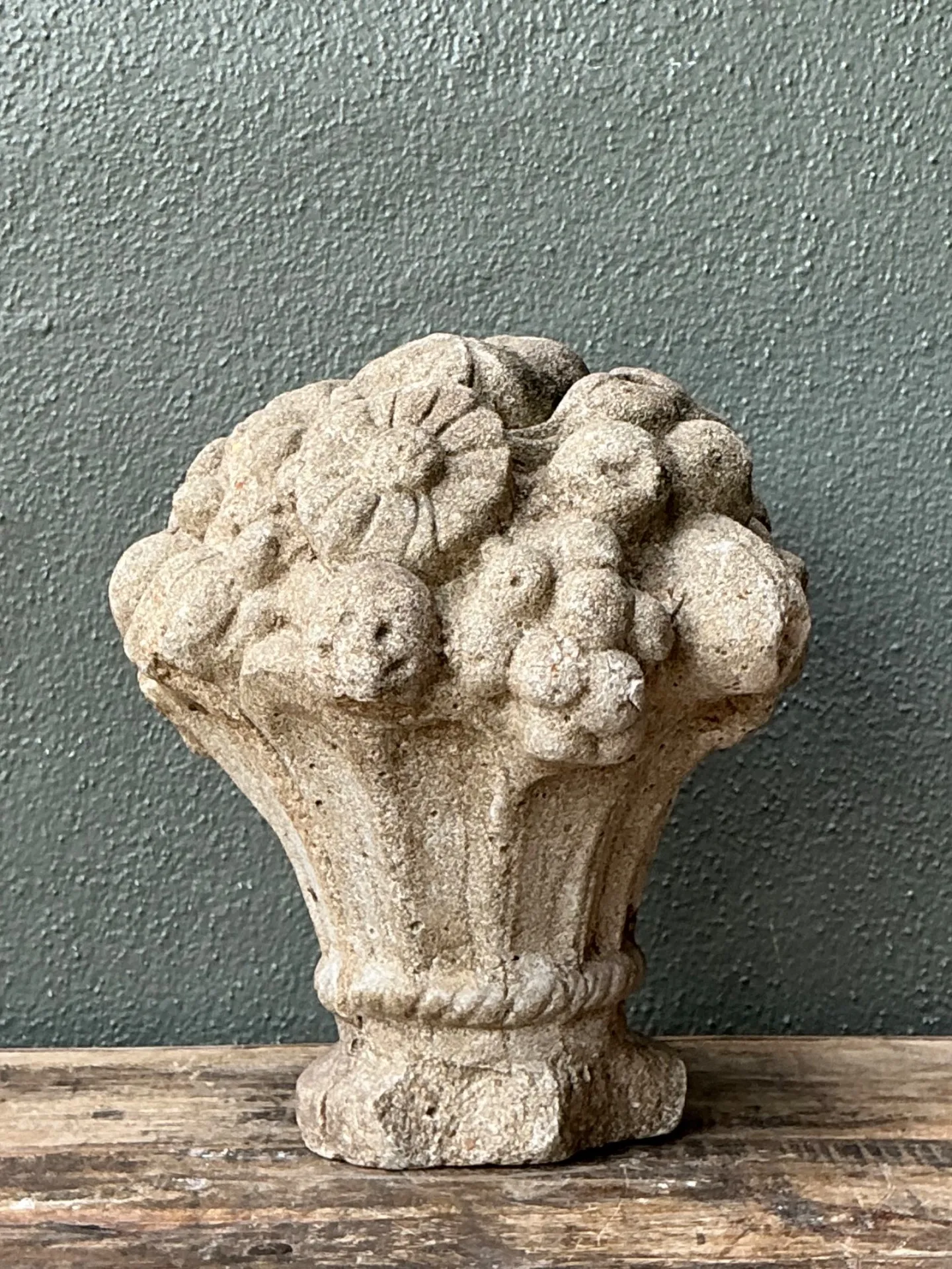 Vintage Concrete Fruit Basket Sculpture — additional photo 5