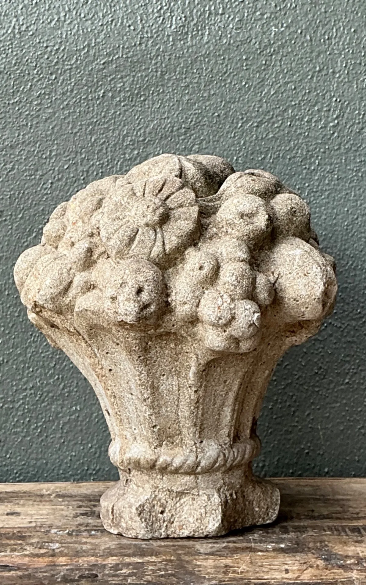Vintage Concrete Fruit Basket Sculpture — additional photo 5
